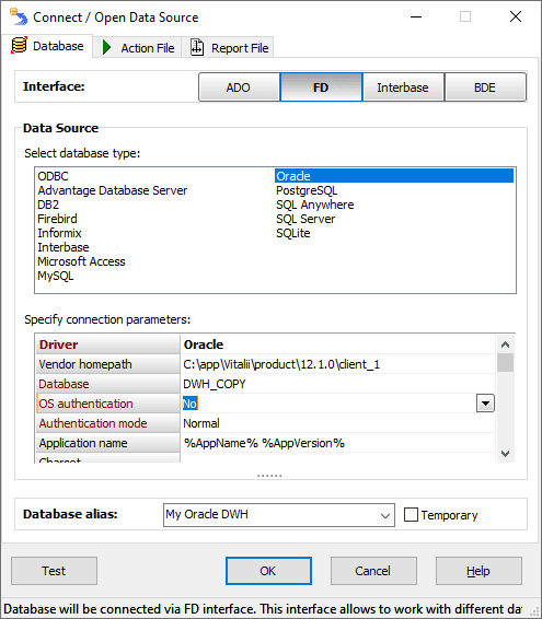 Registering a database